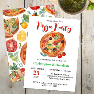 Invitación Fiesta de la cena italiana Celebración de cumpleañ