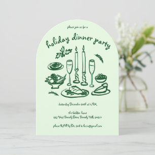Invitación Fiesta de la cena navideña con canto de navidad