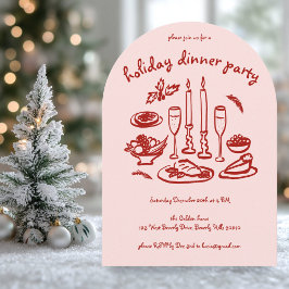 Invitación Fiesta de la cena navideña con canto de navidad