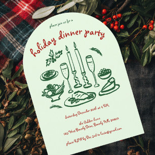 Invitación Fiesta de la cena navideña con canto de navidad