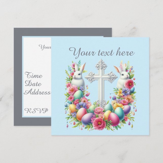 Invitación Fiesta de la cena religiosa de Pascua (Anverso / Reverso)