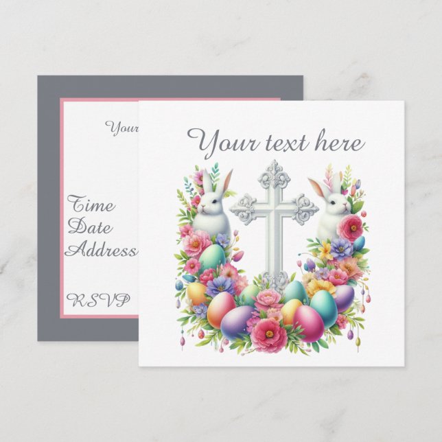 Invitación Fiesta de la cena religiosa de Pascua (Anverso / Reverso)