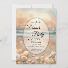 Invitación Fiesta de la cena "Seaside Sparkle" y "Sunset Drea