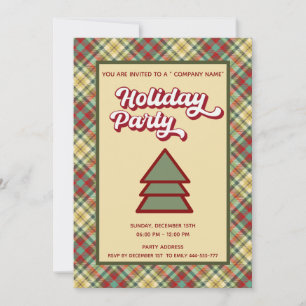 Invitación Fiesta de la compañía retro bold plaid