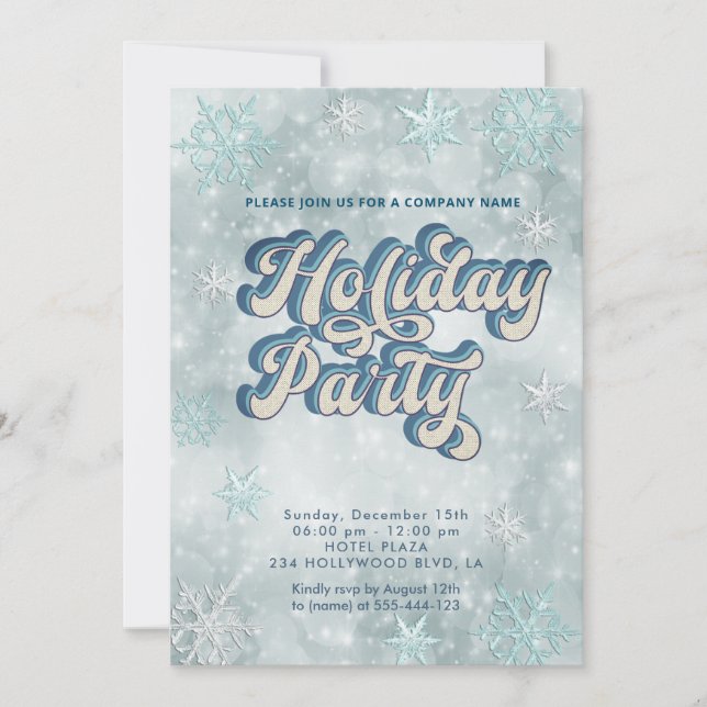 Invitación Fiesta de la compañía Winderland snowflakes (Anverso)