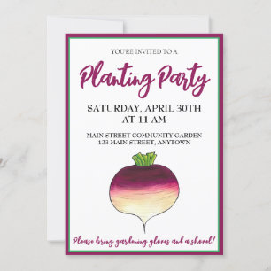 Invitación Fiesta de la Comunidad de Huerta de Verduras Nabo 