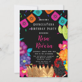 Invitación Fiesta de la Corona de Oro de Quinceañera