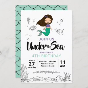 Invitación Fiesta de la crianza del mar de la Sirenita Person