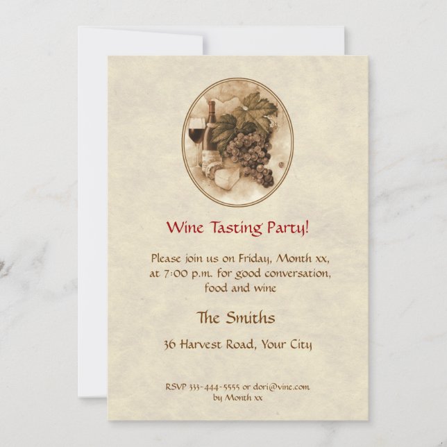 Invitación Fiesta de la degustación de vinos (Anverso)
