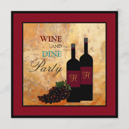Invitación Fiesta de la degustación de vinos y de cena
