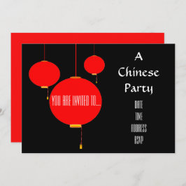 Invitación fiesta de la dim sum de la linterna china