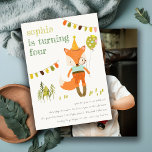 Invitación Fiesta de la diversión de Woodland, Fox Kids Birda<br><div class="desc">Colección temática Fox Kids, Fiesta de la diversión de Woodland Cute.- Es un Ilustracion elegante sencillo y moderno de fiesta zorro de bosques, perfecto para tu ducha de bebé de bosque y fiestas de cumpleaños de pequeños. Es muy fácil de personalizar, con sus datos personales. Si necesita cualquier otro producto...</div>