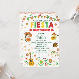 Invitación fiesta de la ducha de bebé folklore mexicano
