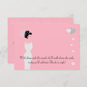 Invitación Fiesta de la ducha de soltera rosa de novia