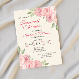 Invitación Fiesta de la elegante floral de despedida de las m