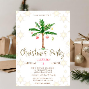 Invitación Fiesta de la empresa de copos de nieve del árbol d
