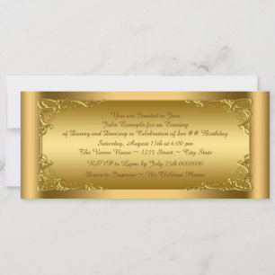 Invitación Fiesta de la Entrada Dorada Elegante