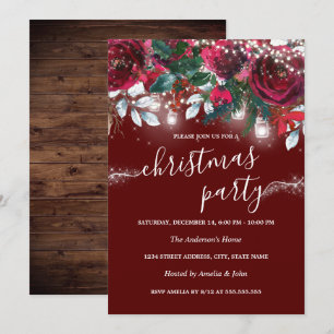 Invitación Fiesta de la espuma floral roja rusa ilumina a Nav