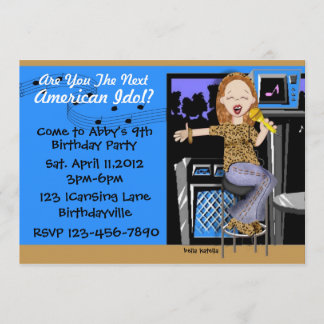 Invitación Fiesta de la estrella del rock para los chicas