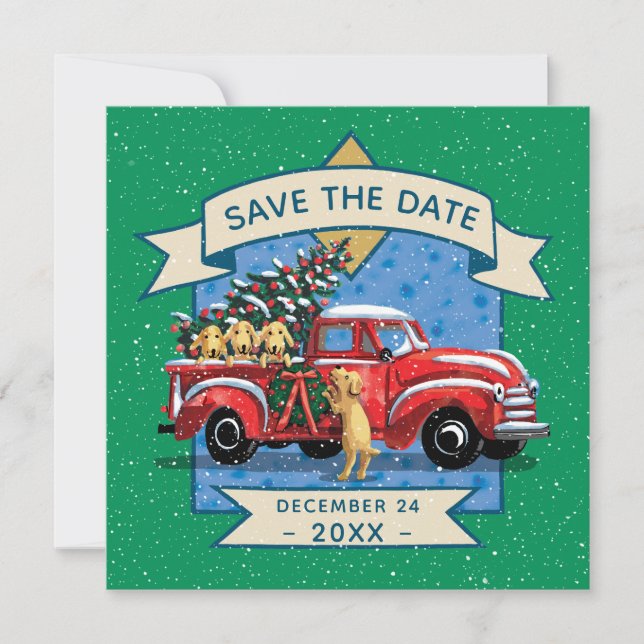 Invitación Fiesta de la familia de Navidades de Camión Rojo V (Anverso)