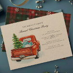 Invitación Fiesta de la familia de Navidades de camionetas ro<br><div class="desc">Invitación Personalizado Fiesta de la familia de Navidades de Camión Rojo. Decorada al revés con un diseño exuberante de mantas y copos de nieve,  y un toque de magia estacional,  esta invitación marca la pauta para una memorable celebración de Navidades.</div>