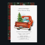 Invitación Fiesta de la familia Vintage Red Truck Christmas T<br><div class="desc">Invitación de fiesta para Navidades de familias de camioneros rojos</div>