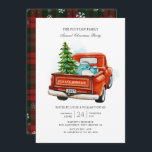 Invitación Fiesta de la familia Vintage Red Truck Christmas T<br><div class="desc">Invitación de fiesta para Navidades de familias de camioneros rojos</div>