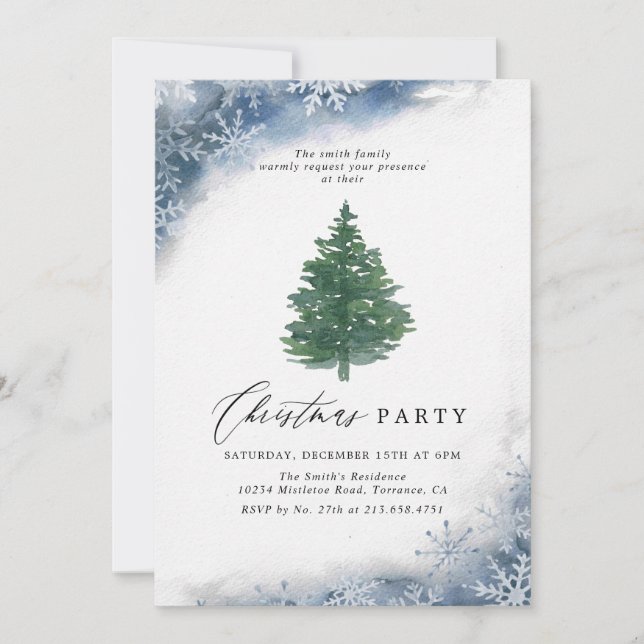 Invitación Fiesta de la Fiesta Rusa de Árbol de Navidad (Anverso)