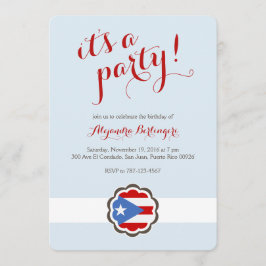 Invitación Fiesta de la flor, bandera puertorriqueña