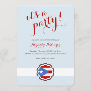 Invitación Fiesta de la flor, bandera puertorriqueña
