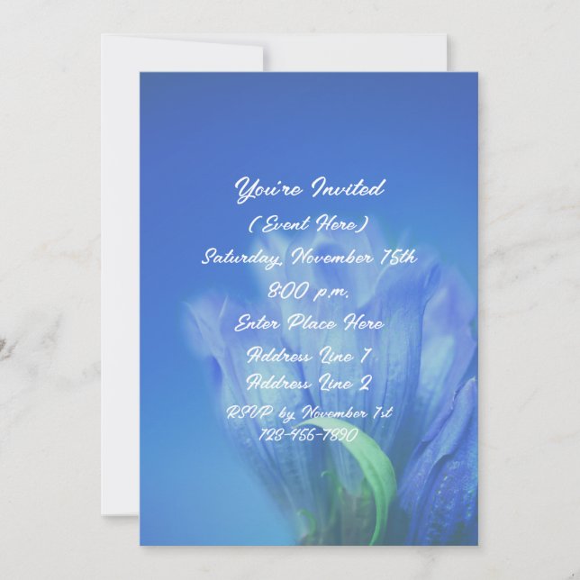 Invitación Fiesta de la Flor de Genciana Azul (Anverso)
