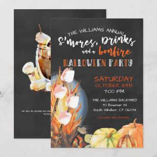 Invitación Fiesta de la hoguera de Halloween