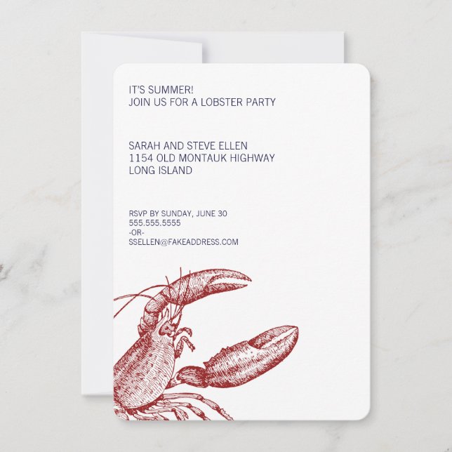 Invitación Fiesta de la langosta (Anverso)