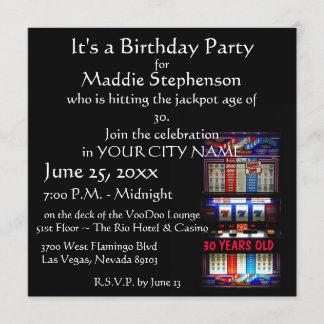 Invitación Fiesta de la máquina tragaperras de Viva Las Vegas