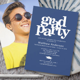 Invitación Fiesta de la Marina Blue Photo Grad Bold Typograph