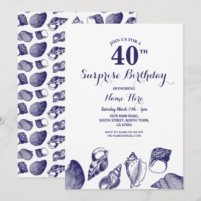 Invitación Fiesta de la marina de cumpleaños bombardea Ocean  (Anverso / Reverso)