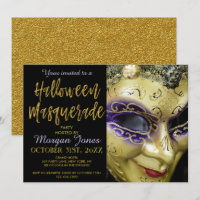 Fiesta de la Mascarada de Halloween con tipografía