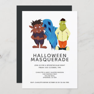 Invitación Fiesta de la mascarada de Halloween personalizado