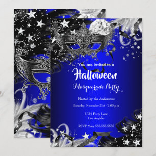 Invitación Fiesta de la Mascarada de la Noche Mágica de Hallo