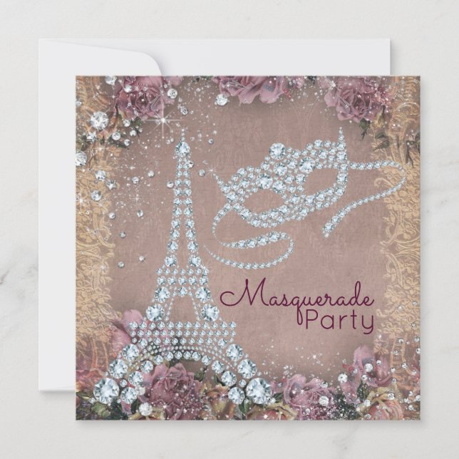 Invitación Fiesta de la mascarada de París (Anverso)