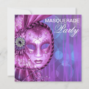 Invitación Fiesta de la mascarada púrpura
