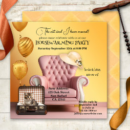Invitación Fiesta de la Moda Cute Cat Boho