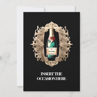 Invitación Fiesta de la moda de la etiqueta del vino espumoso
