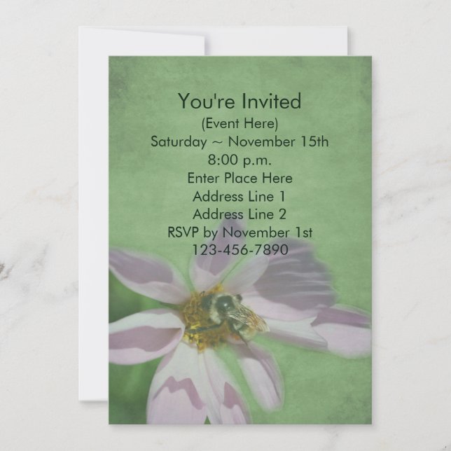Invitación Fiesta De La Naturaleza De Las Flores Cosmos (Anverso)