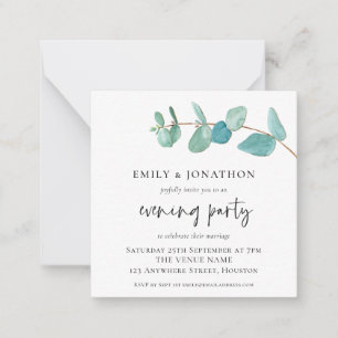 Invitación Fiesta de la noche de Boda de eucalipto