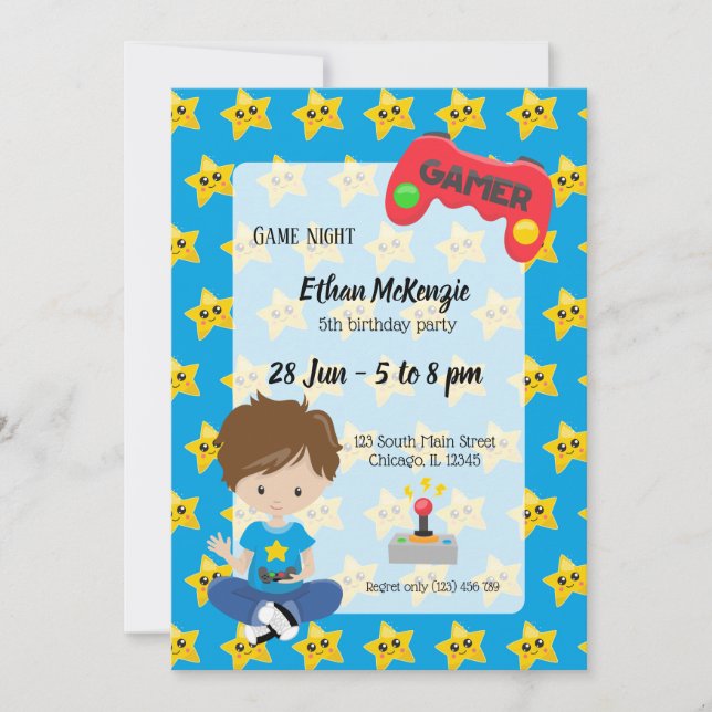 Invitación Fiesta de la noche del juego (Anverso)