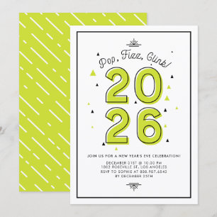 Invitación Fiesta de la Nochevieja 2022 de la tipografía verd