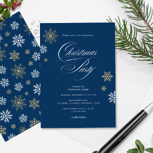 Invitación Fiesta de la oficina de copos de nieve blancos de