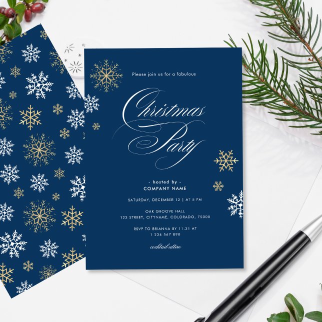 Invitación Fiesta de la oficina de copos de nieve blancos de  (Subido por el creador)