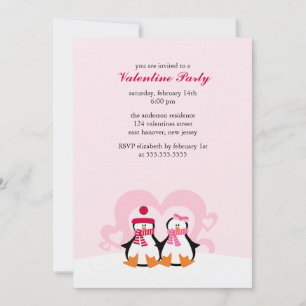 Invitación Fiesta de la pareja de pingüinos encantadores